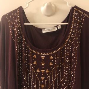 Maroon beaded shirt